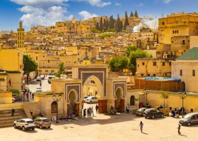Historic medina of Fes with surrounding hills, an essential cultural stop on an Atlas itinerary.