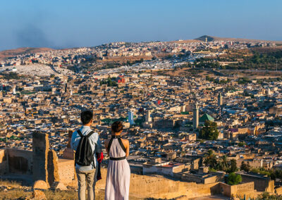 Historic medina of Fes with surrounding hills, an essential cultural stop on an Atlas itinerary.