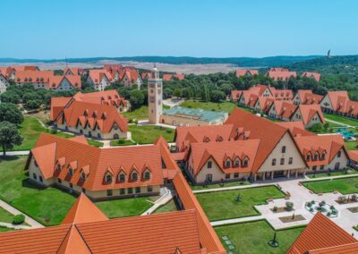 Alpine-style houses and lush greenery in Ifrane, a cool mountain town on the Middle Atlas itinerary.
