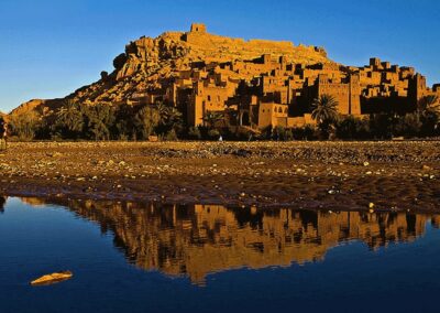 Historic Ksar Ait Ben Haddou, a fortified village near the Atlas Mountains on a classic Atlas itinerary.
