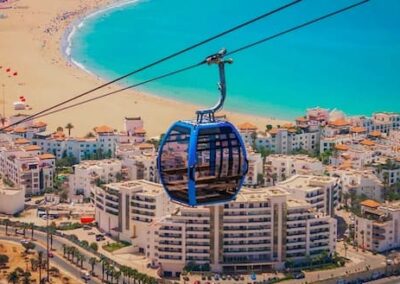 Agadir beach and coastal skyline, a relaxing seaside destination after completing an Atlas itinerary.