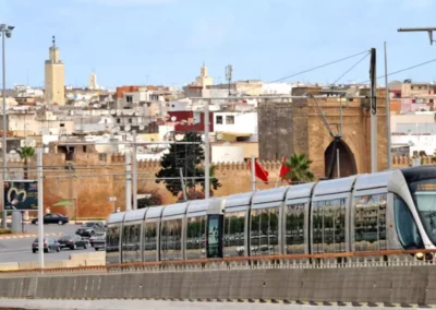 Modern tram running through the streets of Rabat, Morocco Atlas Itinerary