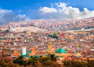 Historic medina of Fes with surrounding hills, an essential cultural stop on an Atlas itinerary.