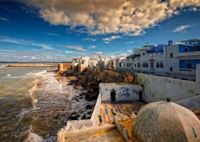 Seaside view of Essaouira’s historic ramparts, a coastal retreat on the edge of an Atlas itinerary.