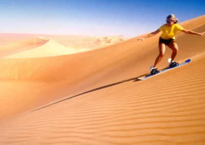 Camel caravan crossing the dunes of Merzouga at sunset, a breathtaking endpoint on an Atlas itinerary.